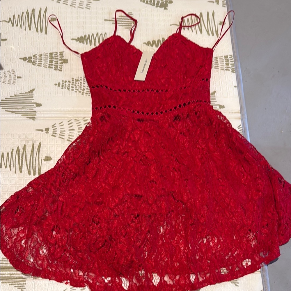 Francesca's Collections Red Fit and Flare Dress for Prom
